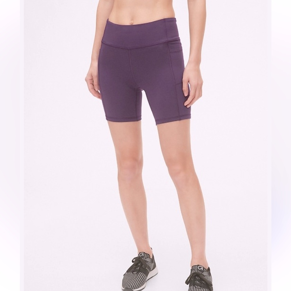 Never Worn 💥GapFit Recycled Power Leopard High Rise 7” Bike Shorts w Pockets! S - Picture 5 of 5